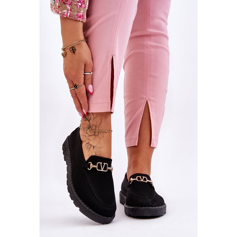 Pantofi Slip-On De Damă Cu Ornamentări Negri Alena negru 1