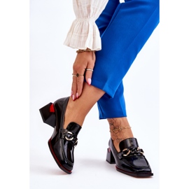 S.Barski Pompe confortabile cu toc mic Valenti negri negru 2