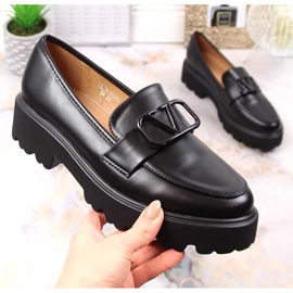 Pantofi de dama cu toc inalt si pantofi negri cu platforma Vinceza 16380 negru 1