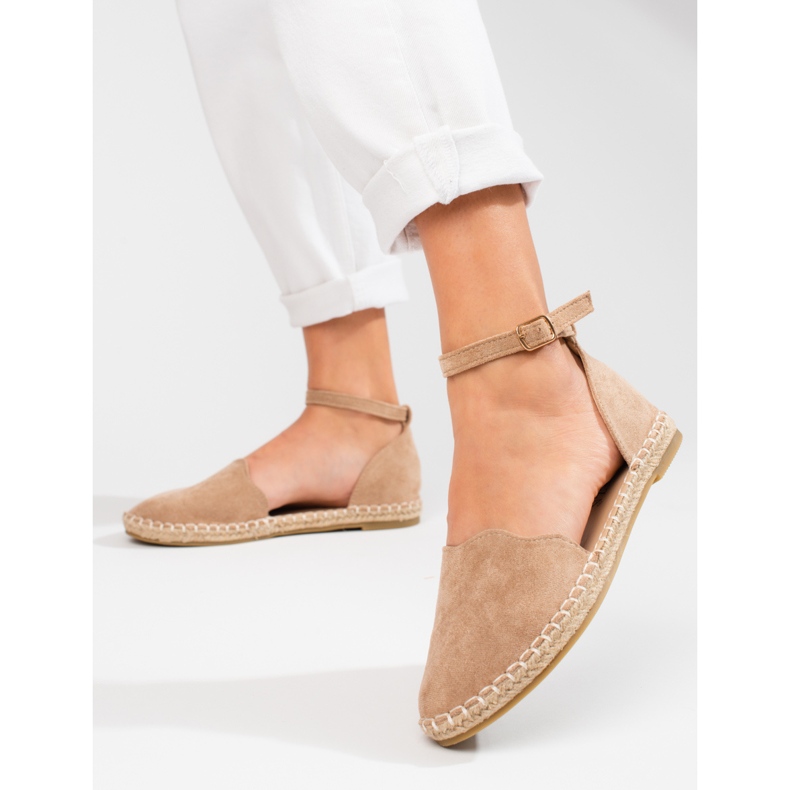 Espadrile de dama Vinceza cu catarama bej 1