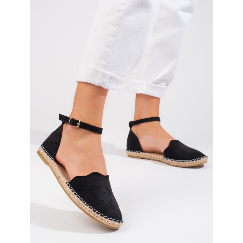 Espadrile de dama Vinceza cu catarama neagra negru 1 Espadrile de dama Vinceza cu catarama neagra negru 1