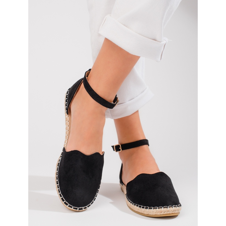 Espadrile de dama Vinceza cu catarama neagra negru 2 Espadrile de dama Vinceza cu catarama neagra negru 2