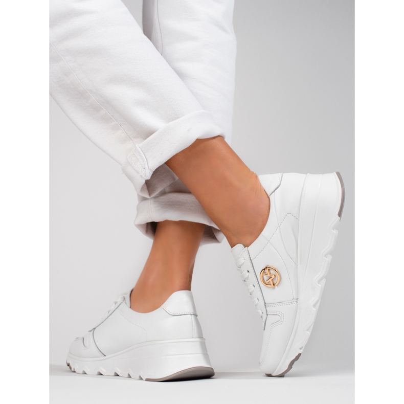 Tenisi dama Vinceza din piele alba 2