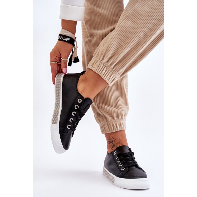 Pantofi de damă joasă cu jeturi alb-negru Demira 2