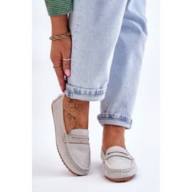 FC3 Mocasini clasici din piele intoarsa de dama gri Ivana 1