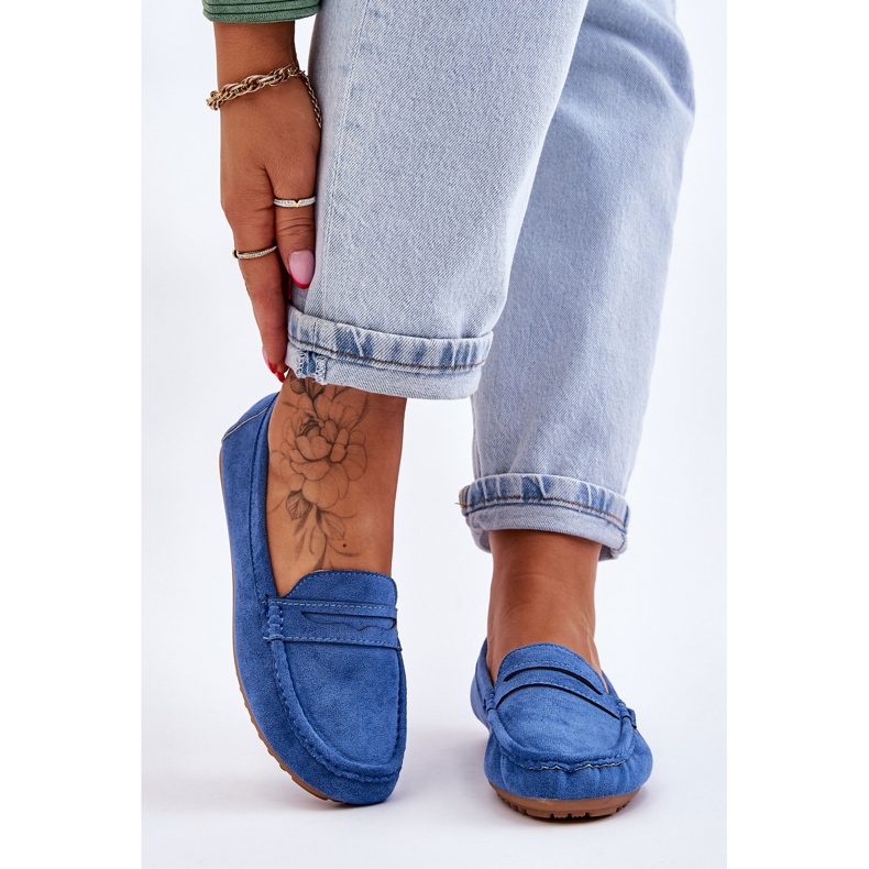 FC3 Mocasini clasici din piele intoarsa de dama Albastru Ivana 1