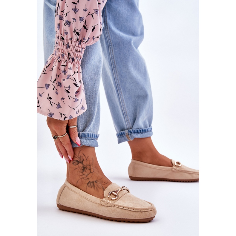 FC3 Mocasini clasici din piele intoarsa cu ornamente Bej Arla 2 FC3 Mocasini clasici din piele intoarsa cu ornamente Bej Arla 2