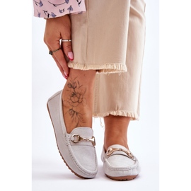 FC3 Mocasini clasici din piele intoarsa cu ornamente gri Arla 1