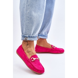 FC3 Mocasini clasici din piele intoarsa cu decor Arla fucsia roz 2 FC3 Mocasini clasici din piele intoarsa cu decor Arla fucsia roz 2