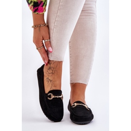 FC3 Mocasini clasici Arla din piele intoarsa neagra, cu impodobire negru 1