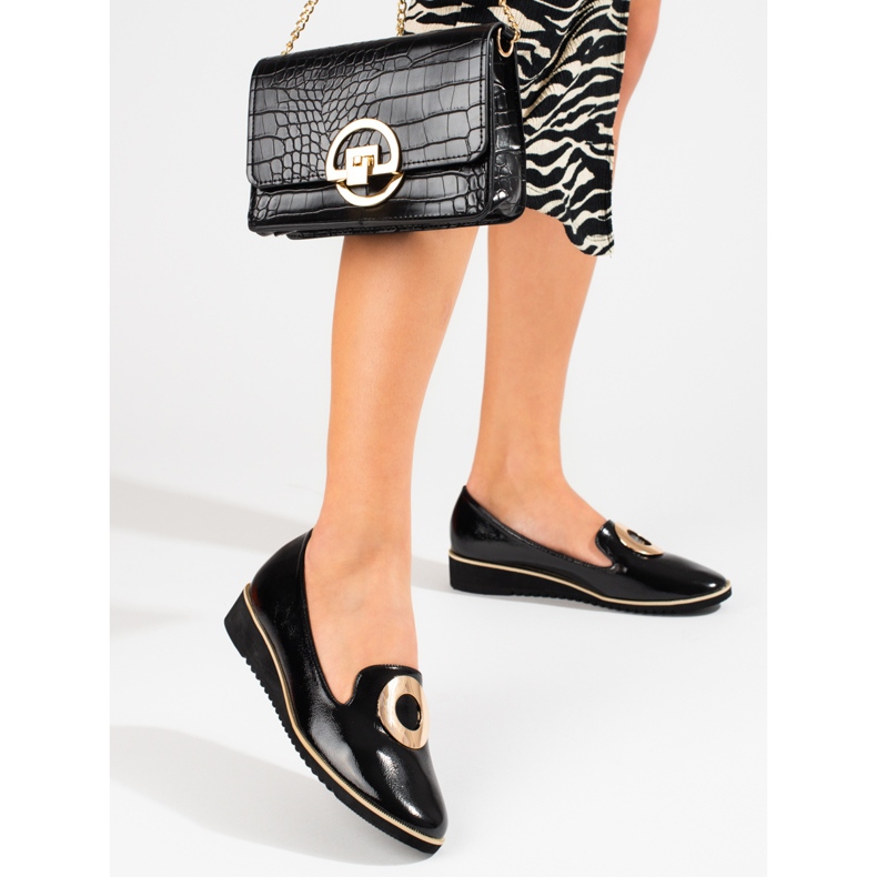 Mocasini Shelovet negri patentati negru 1