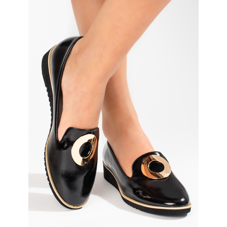 Mocasini Shelovet negri patentati negru 2