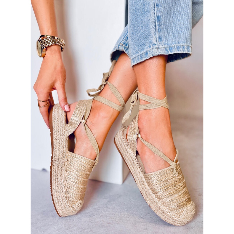 BM Sandale dama espadrile Seila Gold de aur 2