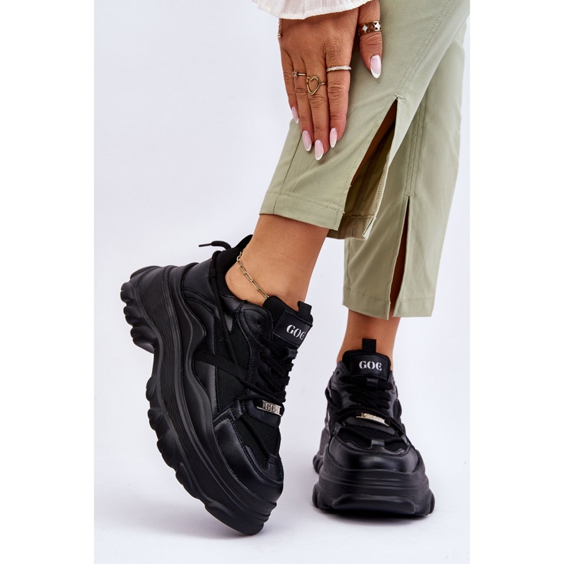 Pantofi sport pe o platformă masivă GOE LL2N4030 negru 2