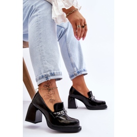 S.Barski Pompe confortabile pe tocuri masive Negru Julien 5