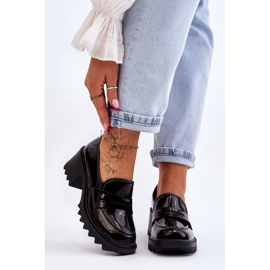 S.Barski Mocasin cu toc patent Black Jay negru 1