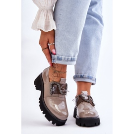 S.Barski Pantofi Lacuiti Cu Ornamente Keily Gri 1