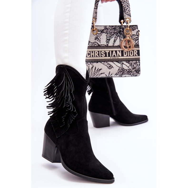 S.Barski Cizme cowboy joase din piele intoarsa pentru dama Elyse negru 2 S.Barski Cizme cowboy joase din piele intoarsa pentru dama Elyse negru 2