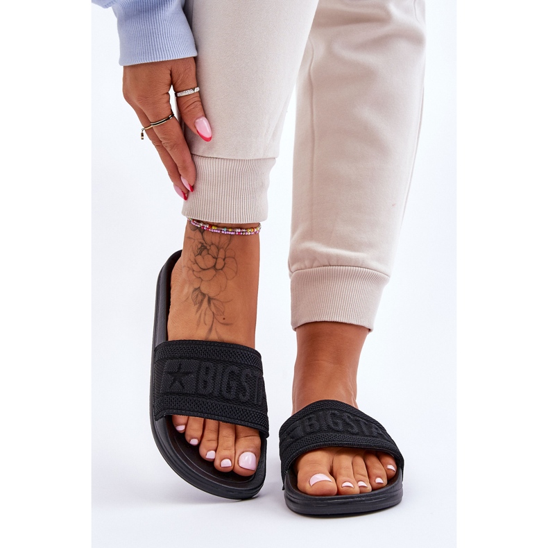 Papuci Big Star la modă pentru femei LL274A158 Negri negru 1