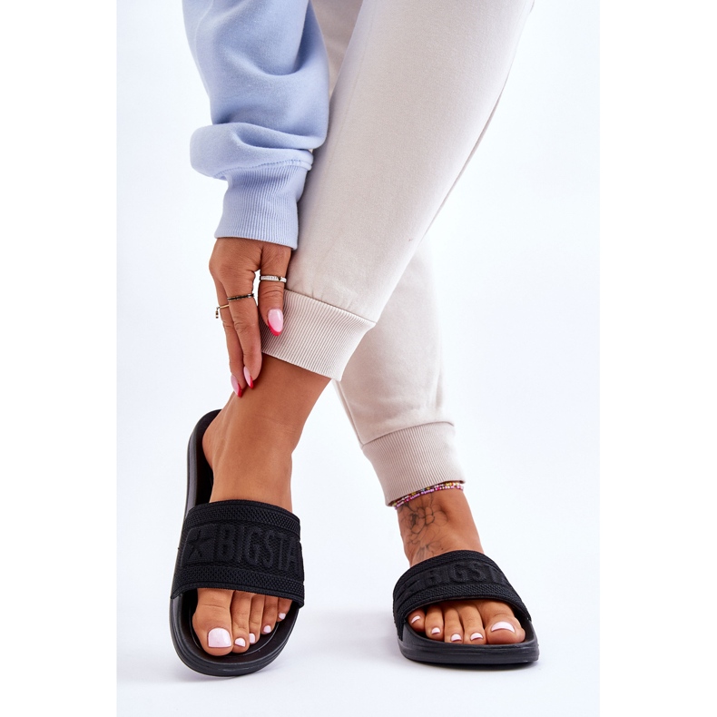 Papuci Big Star la modă pentru femei LL274A158 Negri negru 2