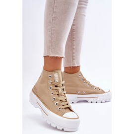 Pantofi cu platformă textilă înaltă Big Star LL274160 Bej 1