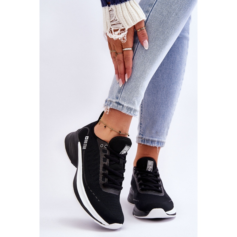 Sistem de spumă cu memorie Big Star Light Pantofi sport LL274327 Negri negru 2