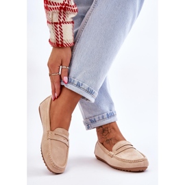 FC3 Mocasini clasici din piele intoarsa de dama bej Ivana 2