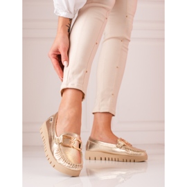 Mocasini de dama aurii pe platforma Shelovet de aur 2