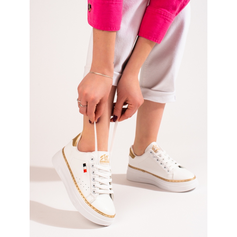 W. Potocki Pantofi sport albi pe platforma Potocki 1