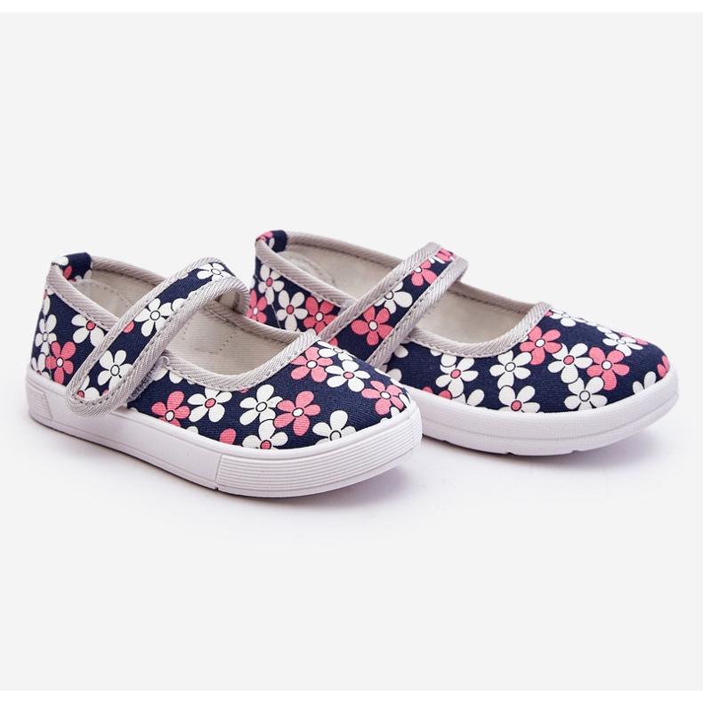 Balerini pentru copii din flori bleumarin-gri Noah albastru 2