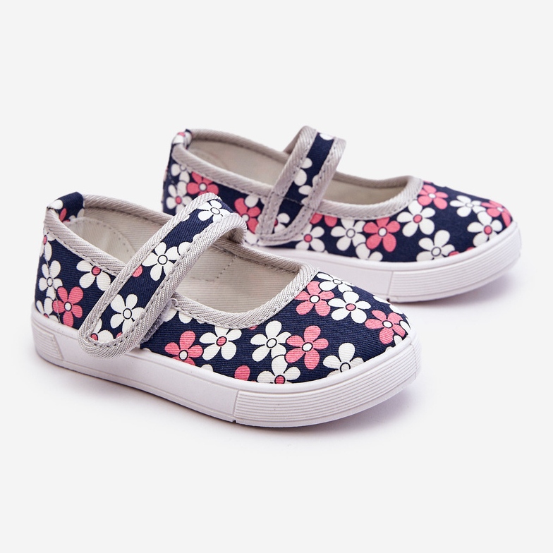 Balerini pentru copii din flori bleumarin-gri Noah albastru 1