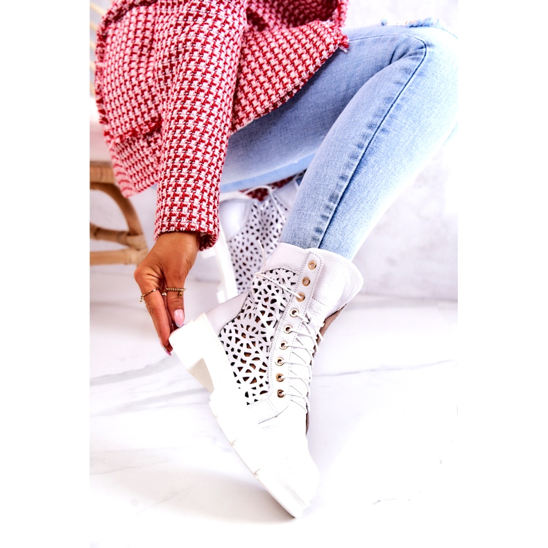 FILIPCZYK Cizme albe din piele ajurata Aileen 3 FILIPCZYK Cizme albe din piele ajurata Aileen 3