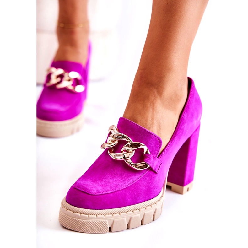 Lewski Shoes Pompe la modă Pe Platformă Și Un Bar Lewski Pantofi 3197 Fucsia violet roz 4