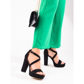 Sandale negre Shelovet cu toc înalt negru 1