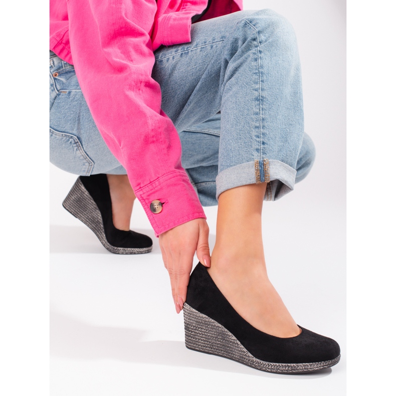 W. Potocki Pompe cu pană negre de damă Potocki negru 2