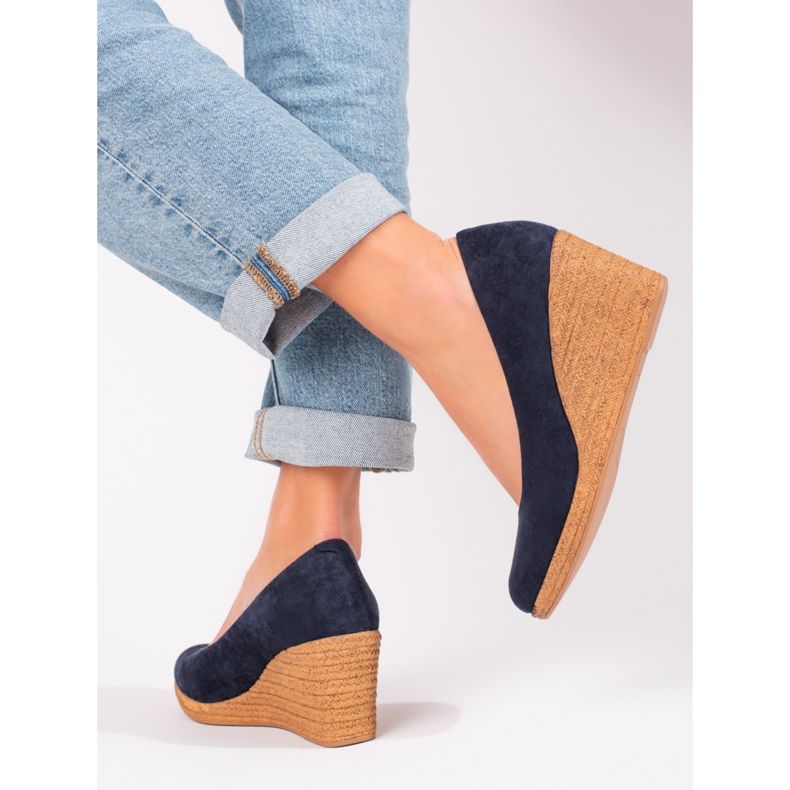 W. Potocki Pompe de damă bleumarin cu pană de la Potocki albastru marin albastru 2