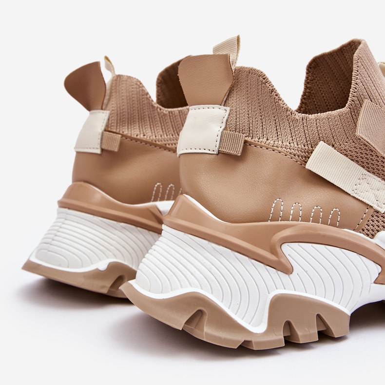 PS1 Pantofi de damă cu șosete, bej închis, Keaton 1 PS1 Pantofi de damă cu șosete, bej închis, Keaton 1