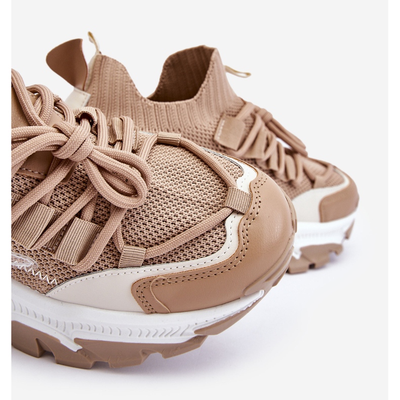 PS1 Pantofi de damă cu șosete, bej închis, Keaton 2 PS1 Pantofi de damă cu șosete, bej închis, Keaton 2