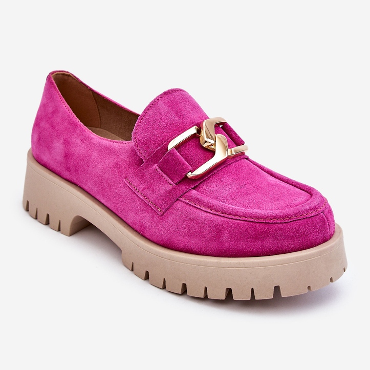 Lemar Mocasini de piele intoarsa la moda Fuchsia Rayhan roz 1
