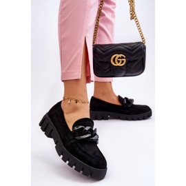 Vinceza Mocasini cu platformă din piele intoarsa pentru femei, negri Bennett negru 2