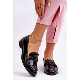 Vinceza Mocasini negri cu toc plat patentati Marra negru 1