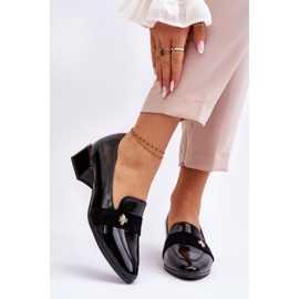 Vinceza Pompe brevetate cu toc mic, cu ornamente Doria negre negru 1