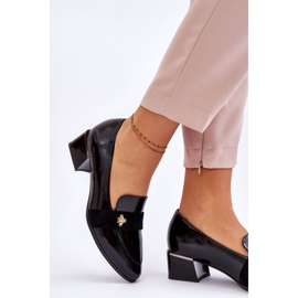 Vinceza Pompe brevetate cu toc mic, cu ornamente Doria negre negru 2