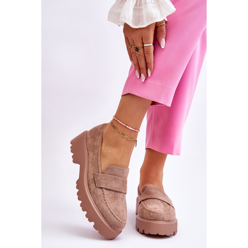 Vinceza Mocasini clasici din piele intoarsa Mocasini Bej Corrin 1