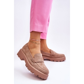 Vinceza Mocasini clasici din piele intoarsa Mocasini Bej Corrin 2