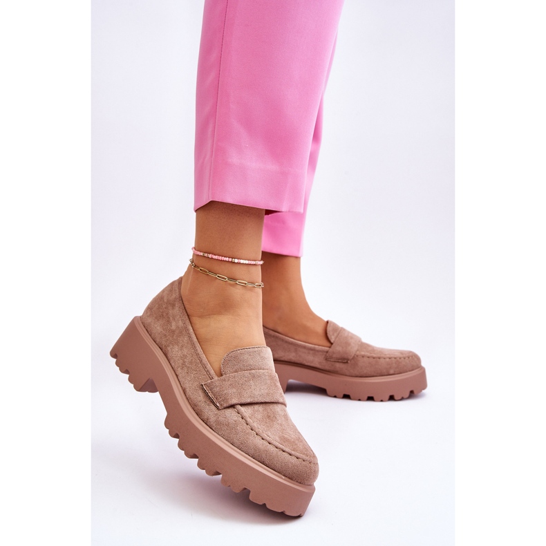 Vinceza Mocasini clasici din piele intoarsa Mocasini Bej Corrin 2