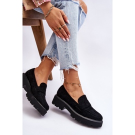 Vinceza Mocasini clasici din piele intoarsa Black Corrin negru 2