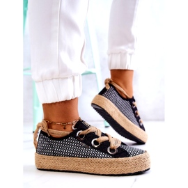 Pantofi de damă împletit Big Star JJ274393 Negri bej negru 4