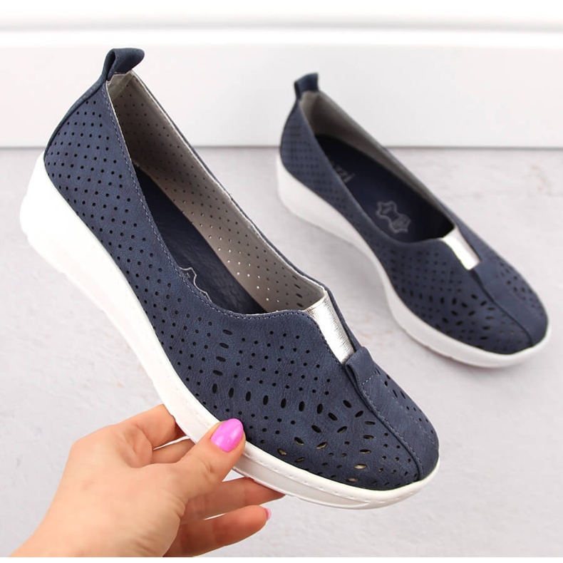 Pantofi slip-on ajurat pentru damă Jezzi RMR1840-13 gri 1