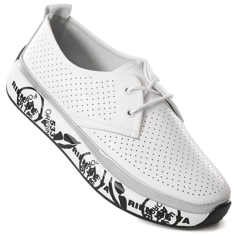 Pantofi de dama din piele pe platforma alba T.Sokolski W23-29 1